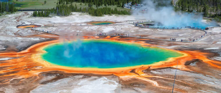 27. Grand Prismatic Spring in Yellowstone National Park, United States of America