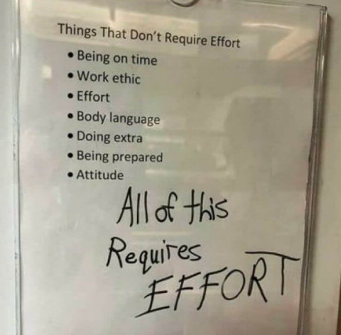 Did You Know Effort Doesn't Require Effort? Yeah, Neither Did We