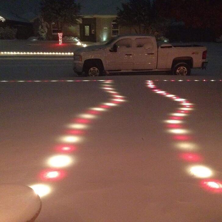 Just Follow The Red And White Light Lit Road Home