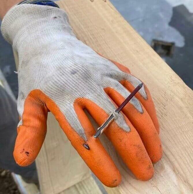 Well, This Guy's Safety Glove Nailed It's Job