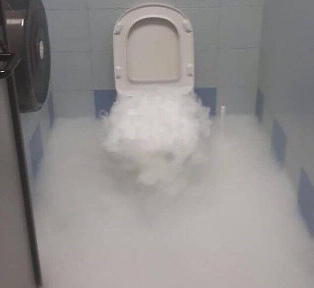 Apparently, Dry Ice and Toilets Don't Mix Well