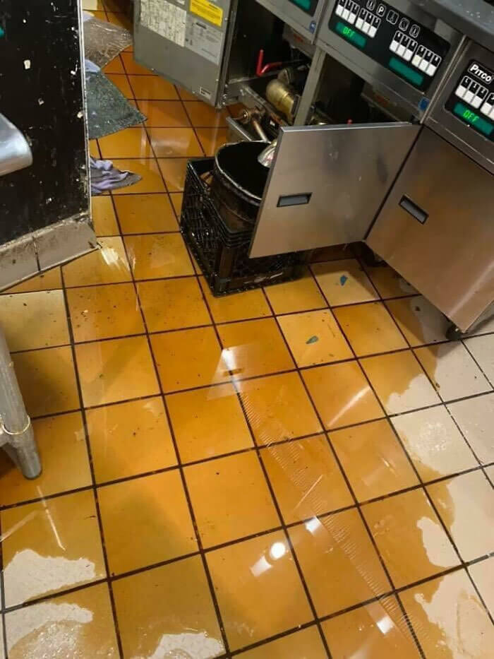 New Guy Tried to Get Creative With Emptying the Fryer